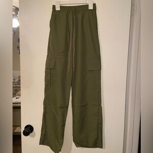 Olive Green High Waisted Cargo Pants